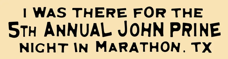 John Prine Night Bumper Sticker
