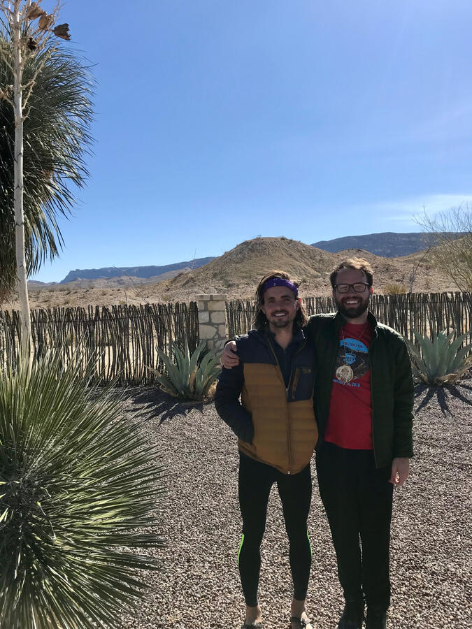 Artist M. Walker and French Co. Grocer owner Sam Stavinoha