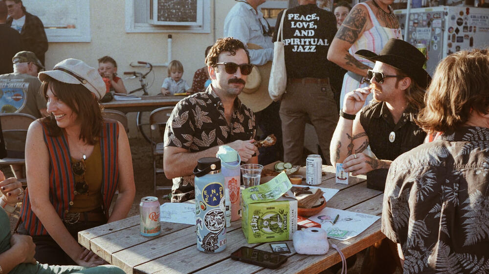 Folks enjoying The 5th Annual John Prine Night in Marathon, TX